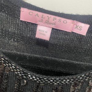 Black Sequin and Knit Mini Dress—Calypso St. Barth's